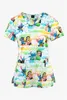 Camiseta feminina Scrub Top com bolsos decote em V Uniformes estampados Enfermeira Blusa de manga curta Macacão feminino A50 230222