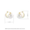 Baumeln Ohrringe Exquisite Helle Perle Split Ball Für Frauen Elegante Erweiterte Einfache Design Gold Farbe Charme Schmuck Mädchen OL N403