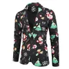 Męskie garnitury Blazers Kurtka Malowanie kwiatowego nadruku 3D moda świąteczna imprezowy płaszcz Casual Slim Fit Blazer Buttons 230222