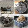 Cat Beds Furniture Cute Heart-Shaped For s Puppy Cotton Velvet Soft Kitten Sleeping Kennel Warm Pet Nest Accessories 230222