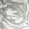 Hip Hop Jewelry 925 Sterling Silver 18mm 3 Rows VVS Moissanite Iced Out Moissanite Cuban Link Chain