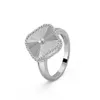 Clover Ring Vintage 18 Style 4 Leaf Guld Ringar för kvinnor Herr Pärlemor Diamond Agate Vigselringar Vintage Förlovningsringar