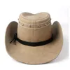 Berets Frauen Männer Western Cowboy Hut Mit Mode Leder Punk Band Sombrero Cowgirl HatBerets Pros22