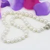 Chaînes 10-11mm naturel d'eau douce culture perles blanches chaîne collier pour femmes bal de mariage cadeaux bijoux ras du cou 18 pouces B3228