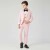 Clothing Sets Kids Pink dot Blazer Boys Suits for Weddings Vest Blazers Pants Wedding Cotton Formal Party Baby Boy Outerwear Children Clothes W0222