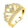 Eheringe 925 Sterling Silber Mode Krone Kristall für Frauen Mädchen Verlobung Luxus Designer Schmuck Großhandel