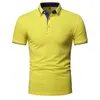 Styl mody INS Solidny kolor Polos T-shirty dla mężczyzn Slim Fit Buttn Lapel krótki rękaw Casual Dontacting Golf Polo Tshirt H203