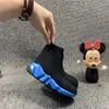 Тройной парижский скорость Speed ​​Girls Boys Casual Shoe High Black Trainers Kid Youth Mob