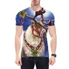 Herren T-Shirts Cartoon Weihnachtsmann Muster Männer 3D T-Shirts Kurzarm Straße Weihnachten Männlich Übergroße Tops 7XL Casual Festival Tees