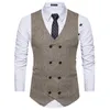 Men's Vests Suit Double breasted Designer Brand Sleeveless Formal Coat Top Adult Dress Tuxedo 230222