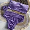 Traje de baño para mujer determinado del bikini del terciopelo tubo encima del traje de baño para las señoras de gama alta del traje de baño de las mujeres