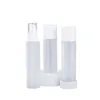 Packing Empty Plastic Frosted Bottle Flat Shoulder PET 100ml 120ml 150ml Screw Lid Lotion Press Pump Refillable Container Portable Packaging Cosmetic