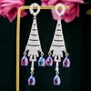 Kolczyki Dangle Missvikki Trendy błyszczący styl kropla dla kobiet przyjęcie weselne Cubic cyrkon Dubai Bridal Earring Boucle D'Oreille 2023