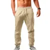 Pantaloni da uomo Primavera Estate Cotone Lino Pantaloni maschili Harem traspiranti solidi Pantaloni sportivi Streetwear Fitness 230221