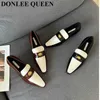 2023 NYA BRAND SQUARE TOE MED HEELS PUMPAR Kvinnor Skor Fashion Mixed Color Elegant Dress British Style Loafers Spring Mujer 0220