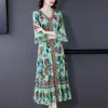 Robes décontractées 2023 Chic Floral 4XL Plus La Taille Plage Maxi Robe D'été Printemps Été Boho Mûrier Soie Midi Femmes Moulante Partie Vestidos