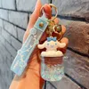 Leuke animatie sieraden Keychain Kuromi met fles serie Charms Key Ring Accessories Kids Birthday Gift