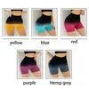 Dames shorts gradiënt kleur naadloze yogabroek hoge taille elastische heup lift fitness voor dames PR -verkoop