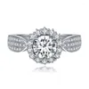 Обручальные кольца женщина 925 Серебряное кольцо, обещание обещание для женщин, кубический циркон камень Большой кристалт