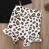 Kläder sätter Pudcoco US Stock Casual Born Baby Girls Set Leopard Print Clothes Long Sleeve Top Romper Short Pants Outfit