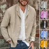 Men's Suits Blazers Summer Autumn Men Solid Color Mens Long Sleeve Thin Linen Male Slim Black Grey Suit Jacket Coats S3XL 230222