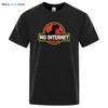 T-shirt da uomo T-shirt dinosauro cartone animato Stampato No internet T-shirt da uomo dino tshirt divertente Harajuku Top Jurassic offline park T-shirt da uomo 022223H