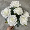 Coroas de flores decorativas, decoração de casamento, rosa branca, rosa artificial, guia de estrada, flor de hortênsia, flor de seda 230221