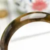 Bangle подлинный натуральный намибия желтый питерсит драгоценные камни Камень Круглый Очарование браслеты Bangles внутренний диаметр 59 мм