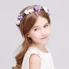 Copricapo Wedding Flower Girls Hairwreath Halo Boho Beach Kid Fascia per capelli Ghirlanda Festival Corona floreale Copricapo con braccialetto