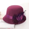 Cappello da principessa retrò in stile britannico cappello a cilindro moda casual cappello a bombetta in lana