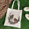 Shopping Bags Kawaii Women Shopper Casual Animal Floral Female Cotton Bag Canvas Tote Girl Fabric Hand