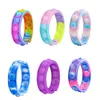 Tryck bubbelarmband dekompression fidget pop armband finger leksaker armband pussel pressa stress armband sensorisk tie-färgad snäppring