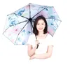 Umbrellas Folding Umbrella Flower UV Protection Sun Three-folding Summer Small Black