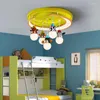 Pendant Lamps Cartoon LED Light Children's Room Lamp Creative Moon Animal Head Nursery Decoration Hanging