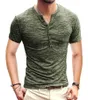 T-shirts pour hommes Chemise à manches longues pour hommes Élégant Slim Fit Tee Tops Col boutonné T-shirt décontracté