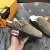 Ontwerper Birkinstock Slippers Outlet Henan Sangpo Boken schoenen Schaapleer en wol geïntegreerde Baotou -slippers voor mannen vrouwen in de winter