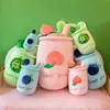 2023 Hot Sell Kawaii Milk Tea Stuffed Boba Plush Toy Boba Plushie Pillow Cup Shape Watermelon Fruit Boba Plush Toy
