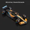 Diecast Model Bburago 1 43 McLaren MCL36 #3 Daniel Ricciardo #4 Lando Norris Alaşım Araba Kalıp Döküm Modeli Lüks Araç Diecast Oyuncak 230221