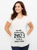 T-shirt damski 2023 Ładowanie dziecka kobiety wydrukowane ciąży T-koszulka dziewczyna ciążowa ciąża macierzyńska