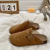 Diseñador Birkinstock Pantuflas Outlet Hay zapatos Yunboken en el árbol Nuevo estilo de mujer en otoño Cómodas Pantuflas planas antideslizantes de fondo suave y puntera