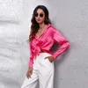 Women's Blouses Shirts Satin Women Shirt Fashion Womens Tops Basic Elegant White Shirt Women Long Sleeve Blouses Autumn Female Clothing Shirts 230222