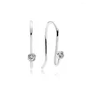 Stud -oorbellen 925 Sterling Silver Rose Rilliant Bow Earring Barrel Gekweekt elegantie White Pearl Charm Post