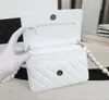 Classique petit rabat GHW Pearl sac Vintage en cuir d'agneau véritable en couleurs blanc/noir Lady Matelasse sacs à bandoulière femme Desinger sac à main