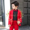 Комплекты одежды Красные костюмы для мальчиков на свадьбу с зубчатыми лацканами, облегающие свадебные детские куртки для мальчиков, брюки Come Mariage, детские блейзеры Ternos, комплект из 2 предметов