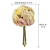 Decorative Flowers Artificial Silk Rose Bouquet Hydrangea Peony Vintage Bride Holding Fake Flower Home Wedding Decoration