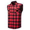 Men's Casual Shirts Chic Men Shirt Anti-pilling Summer Plaid Print Sleeveless Thin Skin-touching Streetwear