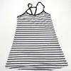 Casual Dresses Beach Style Striped Travel Clothes Girls Sexy V Neck Spaghetti Short Dress Fashion Backless Design Female Vestidos For Lady