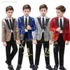 Completi di abbigliamento Giacca da ragazzo Pantalone Flower Boy Suit Abito da festa per bambini da matrimonio Abiti da blazer formale Cappotto con paillettes per bambini W0222