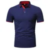 Styl mody INS Solidny kolor Polos T-shirty dla mężczyzn Slim Fit Buttn Lapel krótki rękaw Casual Dontacting Golf Polo Tshirt H203