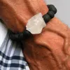 Strang Kristallquarz Mala Armband Lava Schwarz mit Heilstein